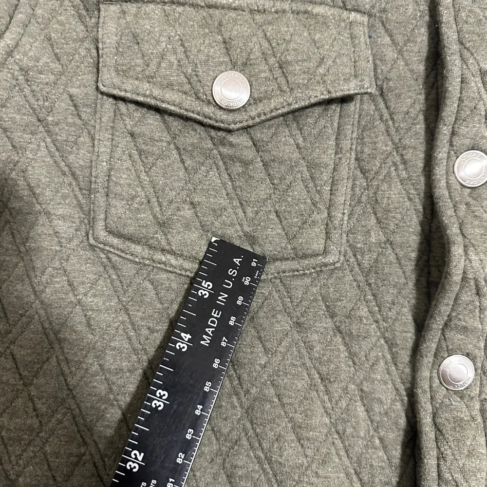 UNTUCKit Braunfield Quilted Shirt Jacket Mens Small Olive Green Snap Front 42151